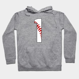 Baseball  #1 Baseball Shirt Number 1 Jersey Favorite Player Biggest Fan Hoodie